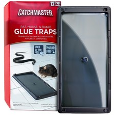 Catchmaster Rat, Snake and Mouse Traps 12Pk, Large Bulk Glue Rat 12 Pack, Red