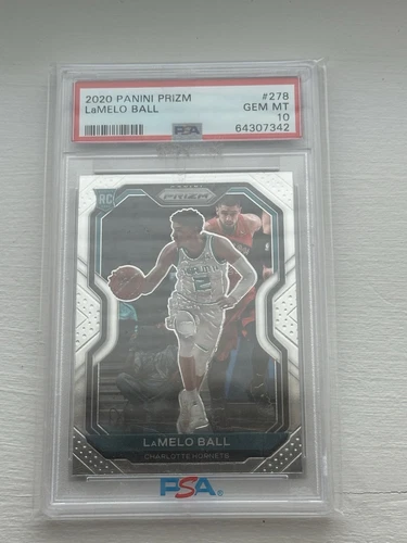 2020-21 Panini Prizm LAMELO BALL Rookie RC #278 Hornets PSA 10 GEM MINT