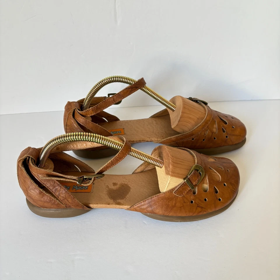 Miz Mooz Cocoa Sandals Size 39 US 8.5-9 Brown Leather Ankle Straps Boho Casual - Image 3 of 4
