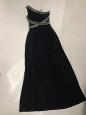 New Tags Spotlight Warehouse Black One Shoulder Diamanté Maxi Evening Dress 8