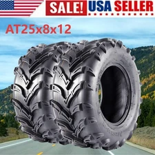 Pack of 2  25x8-12 ATV Tires 6PR All Terrain 25 8 12 ATV UTV Trail Sand Mud Tire