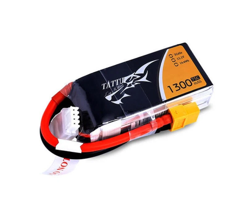Tattu 11.1v 1300mAh 3S 75C Lipo Battery RC Airplane Battery Pack With XT60 Plug - Image 3 of 4