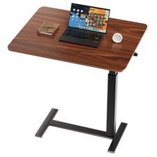 Overbed Bedside Table with Wheels, Height Adjustable Rolling Hospital and Hom...