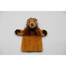 Steiff Lion Hand Puppet Gold Mohair Vintage Glass Eyes Germany 9 Inch