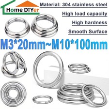 Welded polished Round O Rings VA2 Stainless Steel Solid Metal M3 M10 20mm 100mm