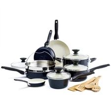 GreenPan Rio 16pc Cookware Set Black