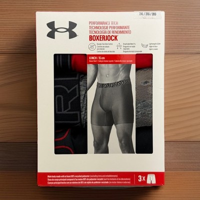 Under Armour Boxerjock  Size 2XL Mens Performance 3 Pack 6'' Briefs 1383878-600