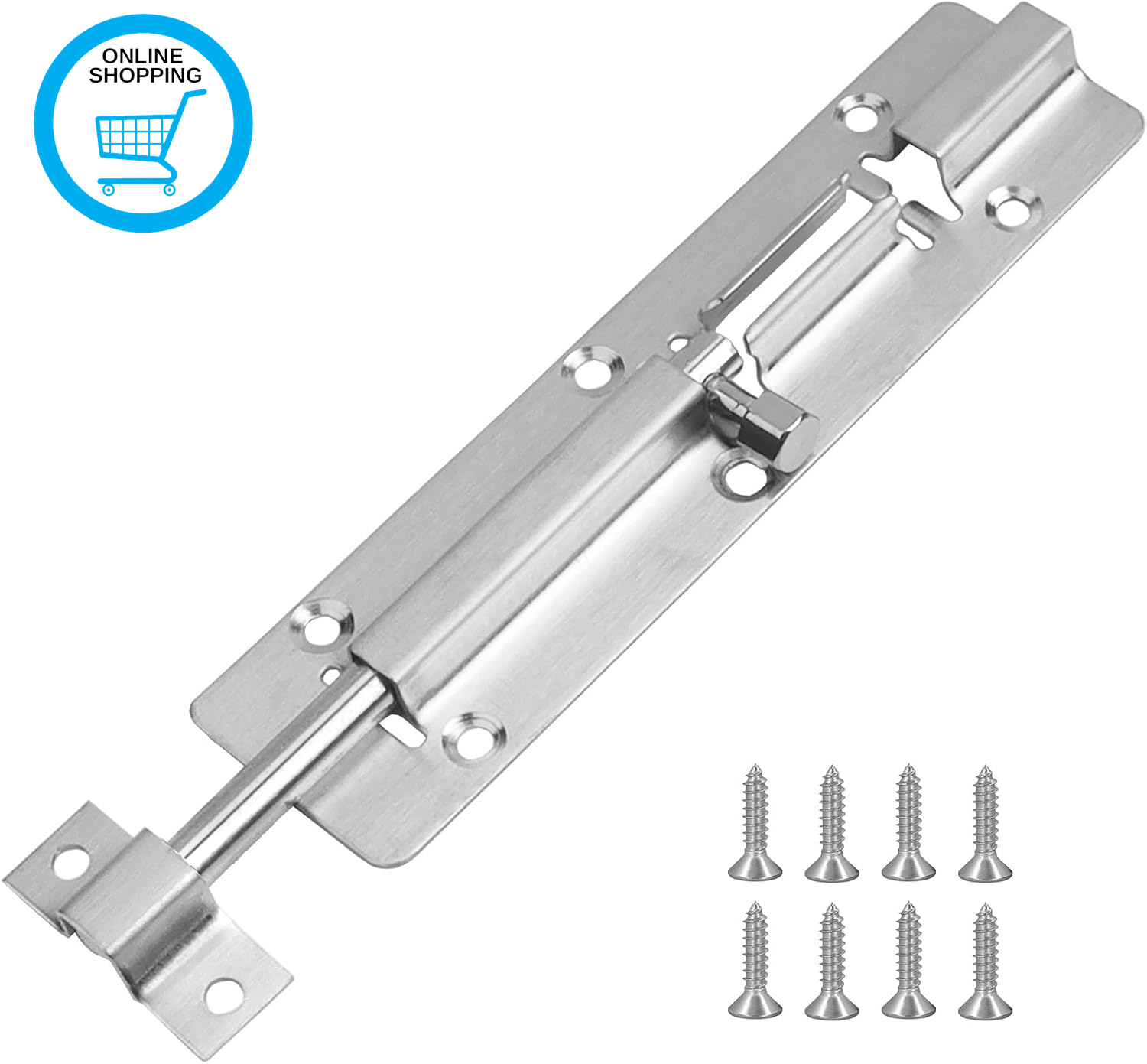 Bolt Lock with Screws, Heavy Duty Security Bolts, Upgraded Thicker Pins, Stainle