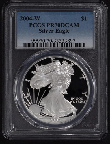 Photo of a 2004-W American Silver Eagle Proof from an eBay listing that sold on Jul 15, 2026