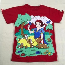 Disney Vintage 90s Snow White Embellished Graphic T Shirt Sz M 10/12 Girl RARE