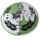 Vintage BMW Sign - Porcelain Motorcycle Gas Pump Service Auto Sign