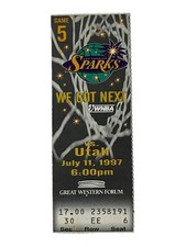 LA Sparks vs Utah Starzz 1997 Ticket Game 5 Inaugural Season WNBA