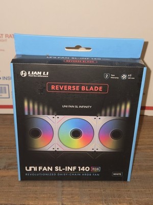 Lian Li UNI FAN SL-INF140 RGB Reverse Blade 140mm Fluid Dynamic Case Fan White