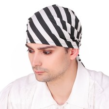 Pirate Medieval Renaissance Halloween Triangle Bandana Black White