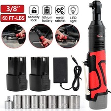 18v 38 Cordless Ratchet Right Angle Wrench Impact Power Tool W2 Battery 80nm