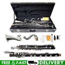 Bass Clarinet Low C Bb Key Ebonite Sliver-Nickel Plated Keys Easy To Blow