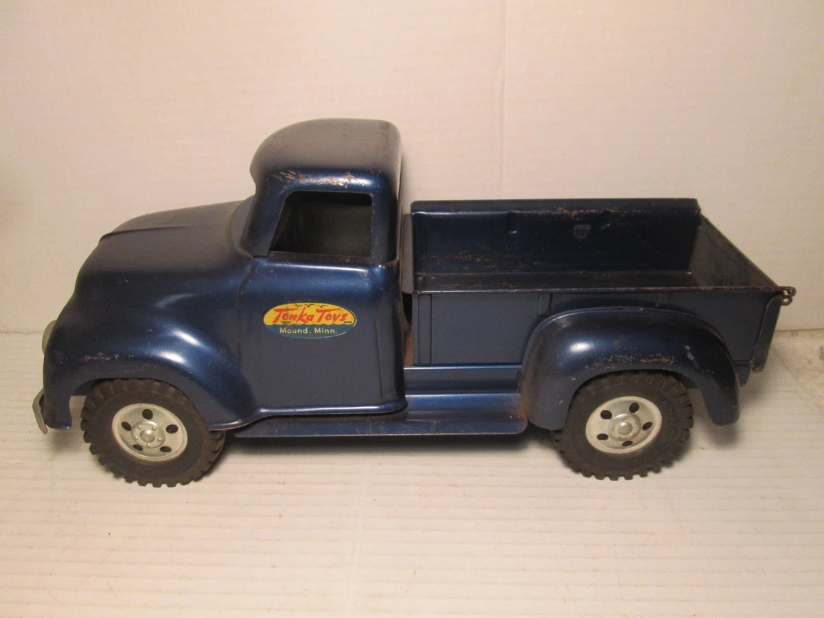 値下げ！激渋ネイビー Tonka Toys ピックアップトラックおまけのケース付 Las mejores ofertas en Tonka Blue Vintage fabricación camionetas