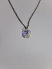 Vintage Crystal Heart Pendant On 19 1/2" Silver Tone Necklace — photo 4