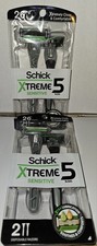 2 packs of Schick Xtreme 5 Blade Disposable Razors, Sensitive Skin, 4ct total