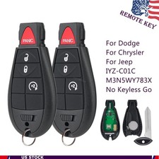 2 Remote Car Key Fob For 2008-2013 Jeep Grand Cherokee Dodge Charger Challenger