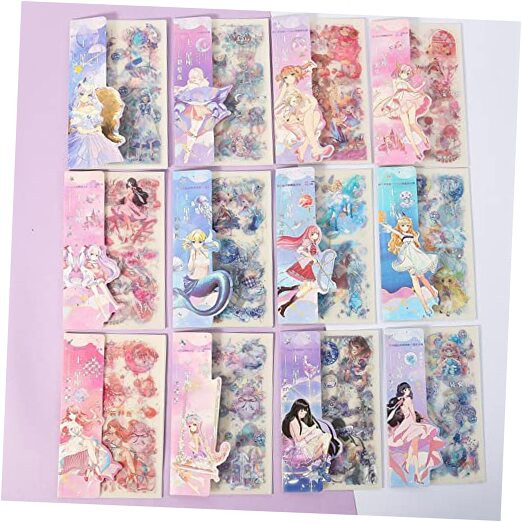 48 Sheets Anime Girl Journaling Stationery Stickers - Calendar Decorative