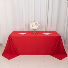 90" x 132"RED Scuba Polyester Rectangular TABLECLOTH Party Events Decorations