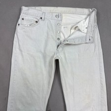 Vintage Levis 501 Jeans Mens 34x28 White 80s Made USA Pants Bleached Altered