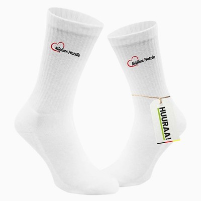 Socken Migliore Fratello Cuore Geschenkidee Migliore Fratello Geschenk Präsent M