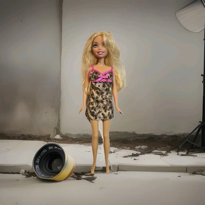 Barbie My Scene Kennedy Doll Getting Ready Animal Print Dress EUC C169 