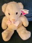 Vintage Dakin Bashful Teddy Bear Pink Heart Nose Bow Plush Stuffed Magnetic Paws — photo 2
