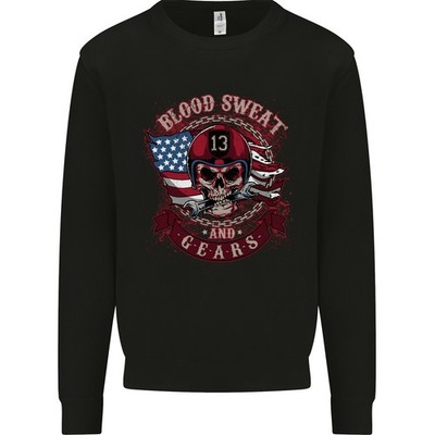 Schweiss Und Gears Motorrad Biker Kinder Sweatshirt Pullover