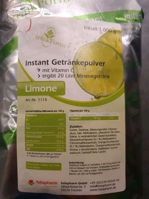 Trinkform Getränke Pulver Instant 1Kg Limone