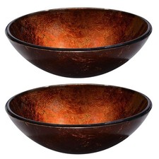 Aquaterior 2x lavabo vessal en verre trempé salle de bain lavabo vasque AQT0119