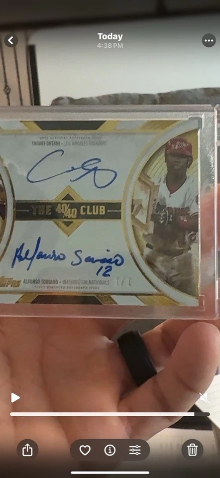 2025 Topps 40/40 Club Shohei Ohtani/Alfonso Soriano 亲笔签名 1/1 — 第 3/3 张图片