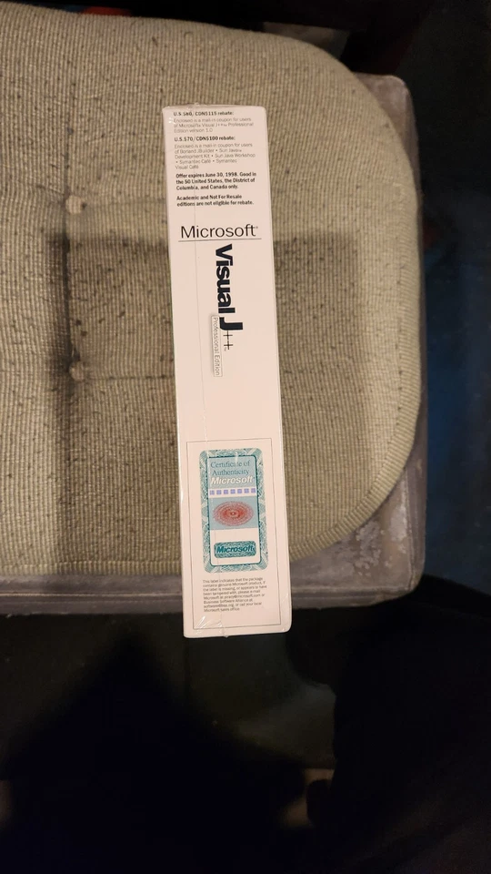CD-ROM de software Big Box edición profesional Microsoft Visual J++ sellado nuevo en caja Foto 3 de 3