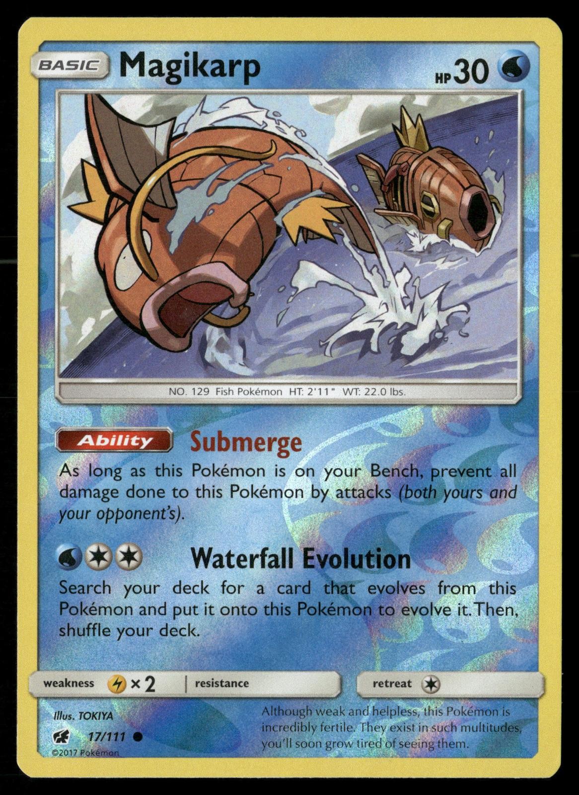 Magikarp 17/111 Common Crimson Invasion Pokemon Reverse Holo MP