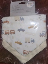 TWO All 4 Ella Two-Sided Reversable Bandana 100 Cotton Baby Bibs