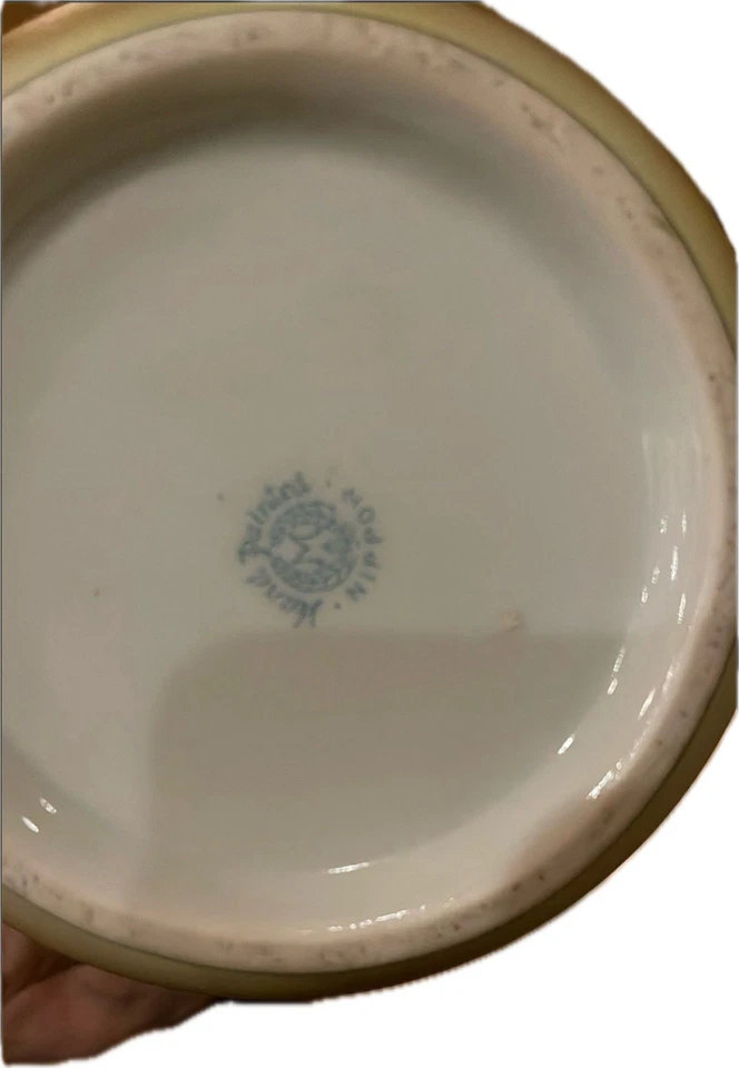 Jarrón Nippon White Woodland Moriage con asas serpentinas Foto 3 de 3