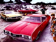 1968 Olds 442cutlasstoronado Original Adfenderdecalgrilleemblemtrimoem