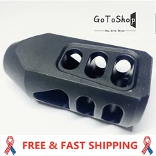 Muzzle Brake Tanker Style TPI 1/2x28 or .223 5.56 .22LR  Aluminum