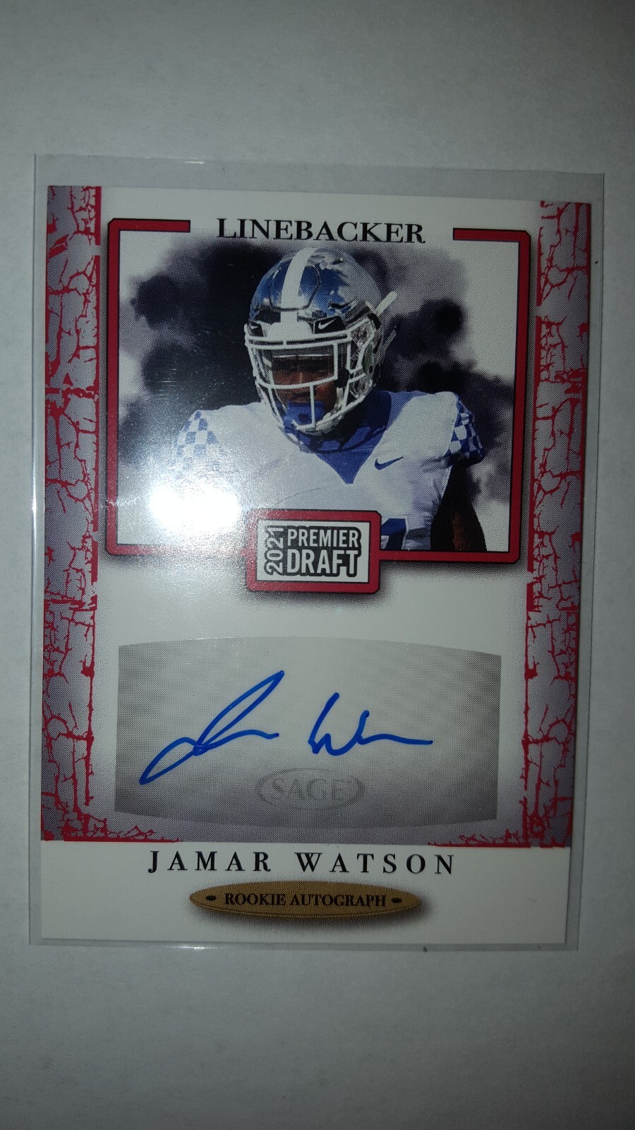 2021 Sage Hit Premier Draft High Series Red Rookie Auto #A93 Jamar Watson