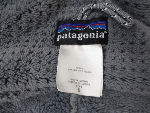 Patagonia Jacket Men Small Gray Hooded Softshell Fleece Lined Coat Outdoor Adult - Picture 14 of 15