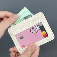 Slim Mini ID Holder Card Case Front Pocket Faux Leather Wallet for Men Women