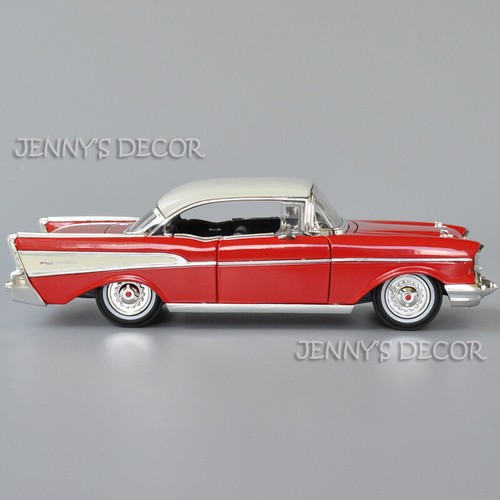 Réplica en miniatura Chevy Bel Air de metal fundido a escala 1:24 escala Jada 1957 modelo de automóvil de juguete - Imagen 9 de 16