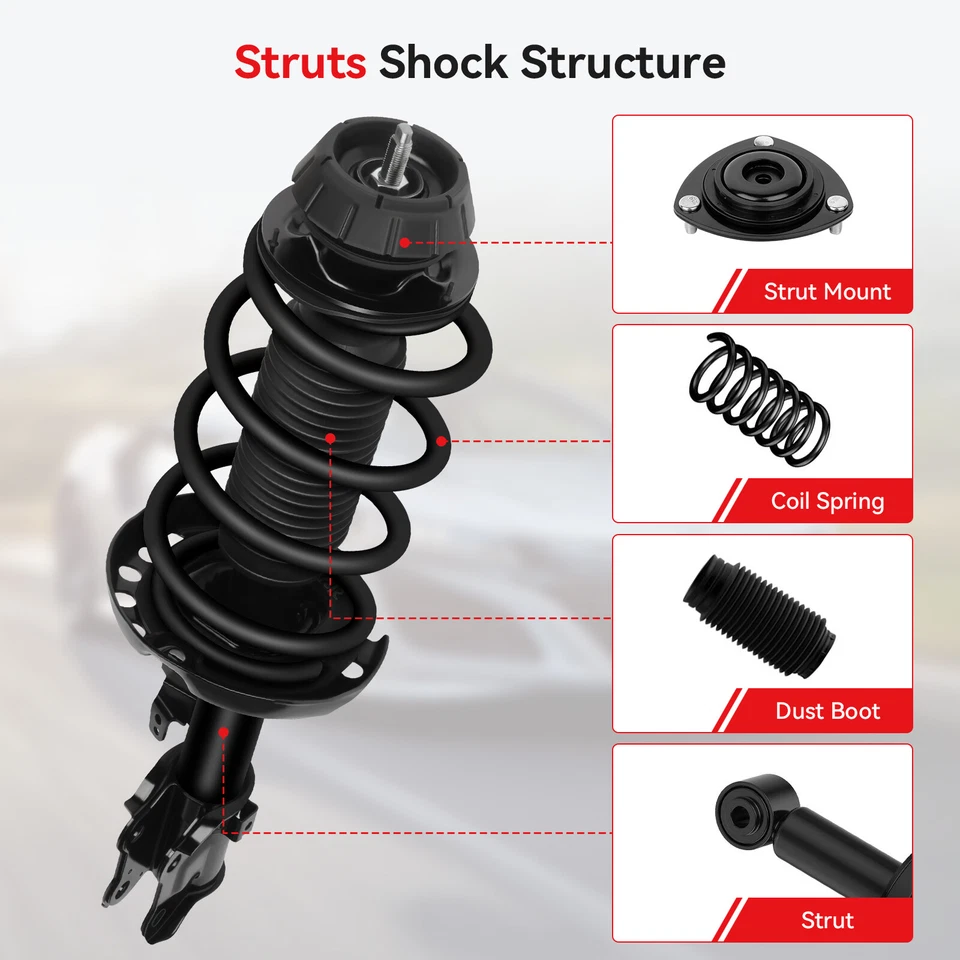 2Pcs For Kia Soul 2010-2013 Front Complete Struts & Shocks w/ Spring and Mount - Изображение 2 из 4