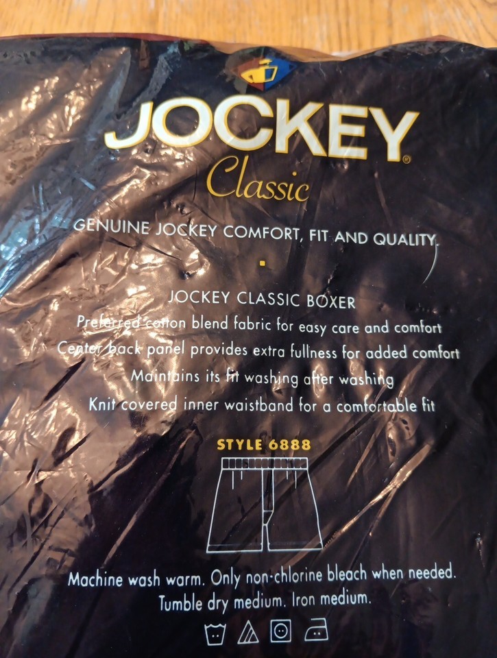 Jockey Classic Men's XL Boxers Underwear 3Pack Cotton Poly Vntg. 1999