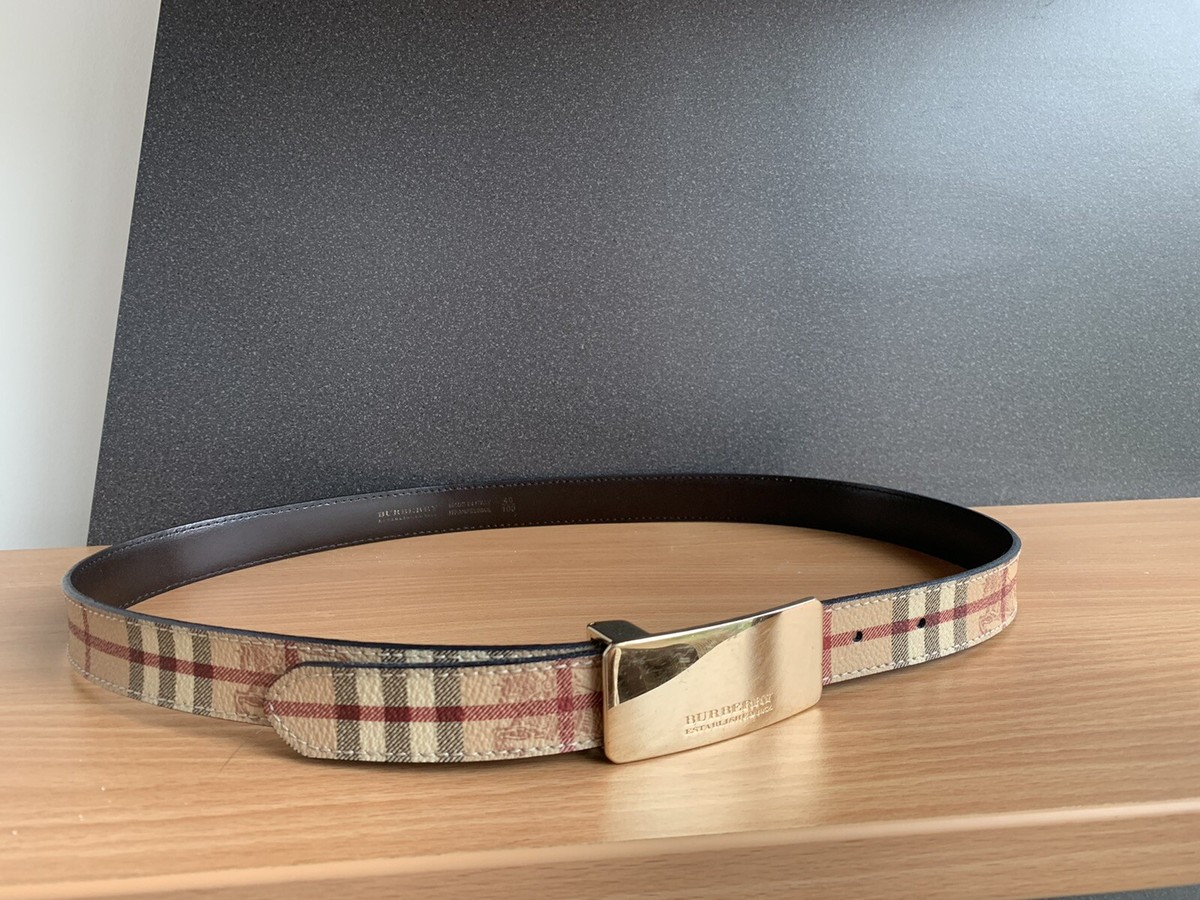 Authentic Burberry Haymarket Unisex Belt, Size 40 | eBay
