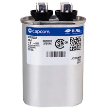 10 uf MFD 370 volt vac GE Genteq CAPCOM Oval Run Capacitor 50/60 hz CAP011003O