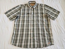 Carhartt Force Men's Large Short Sleeve Button Down Up Shirt Plaid Relaxed BX7