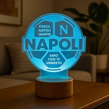Lampada Led Napoli Pallone Calcio e Nome Personalizzato Luce LED Camera 7 Colori